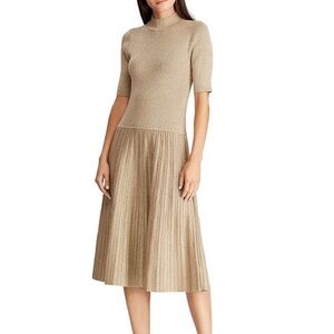 Ralph Lauren Metallic mock neck midi dress